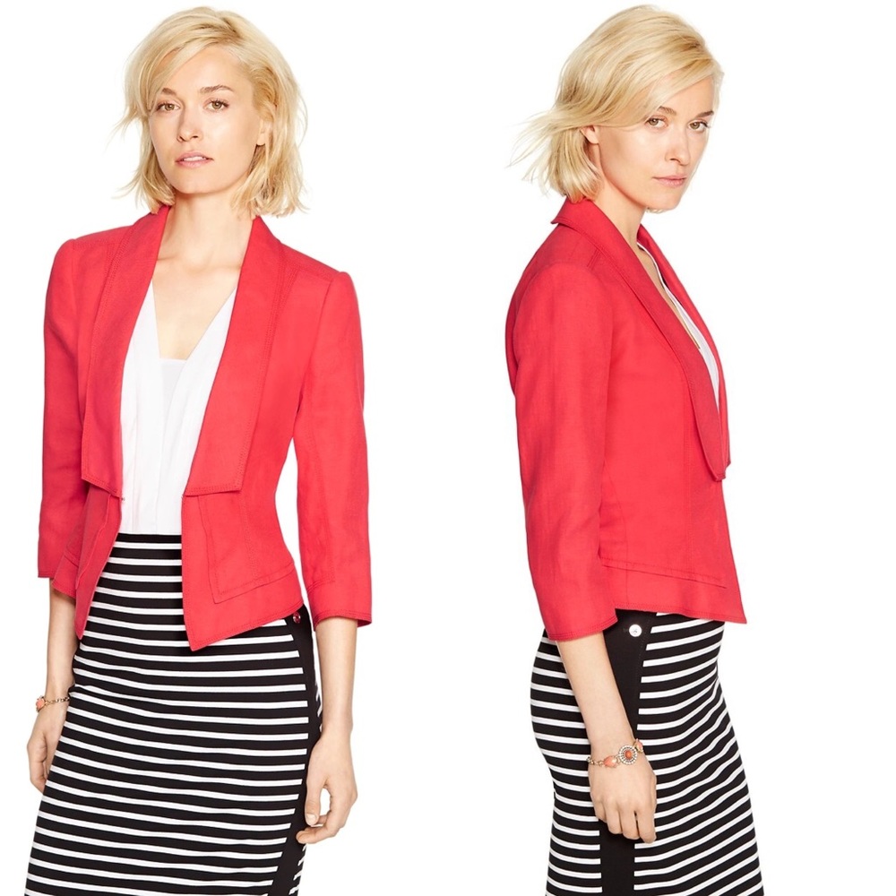 White House Black Market Linen Blend Jacket 14